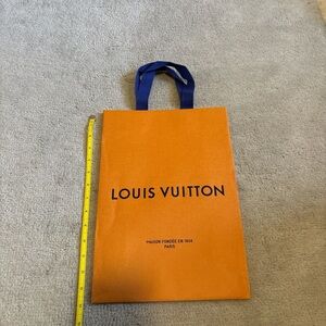 Louis Vuitton Vibrant Orange Tote with Blue Handles